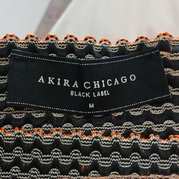 Akira Chicago Black Label Fit & Flare Mini Dress Women' Size M Orange Strapless - Picture 5 of 6